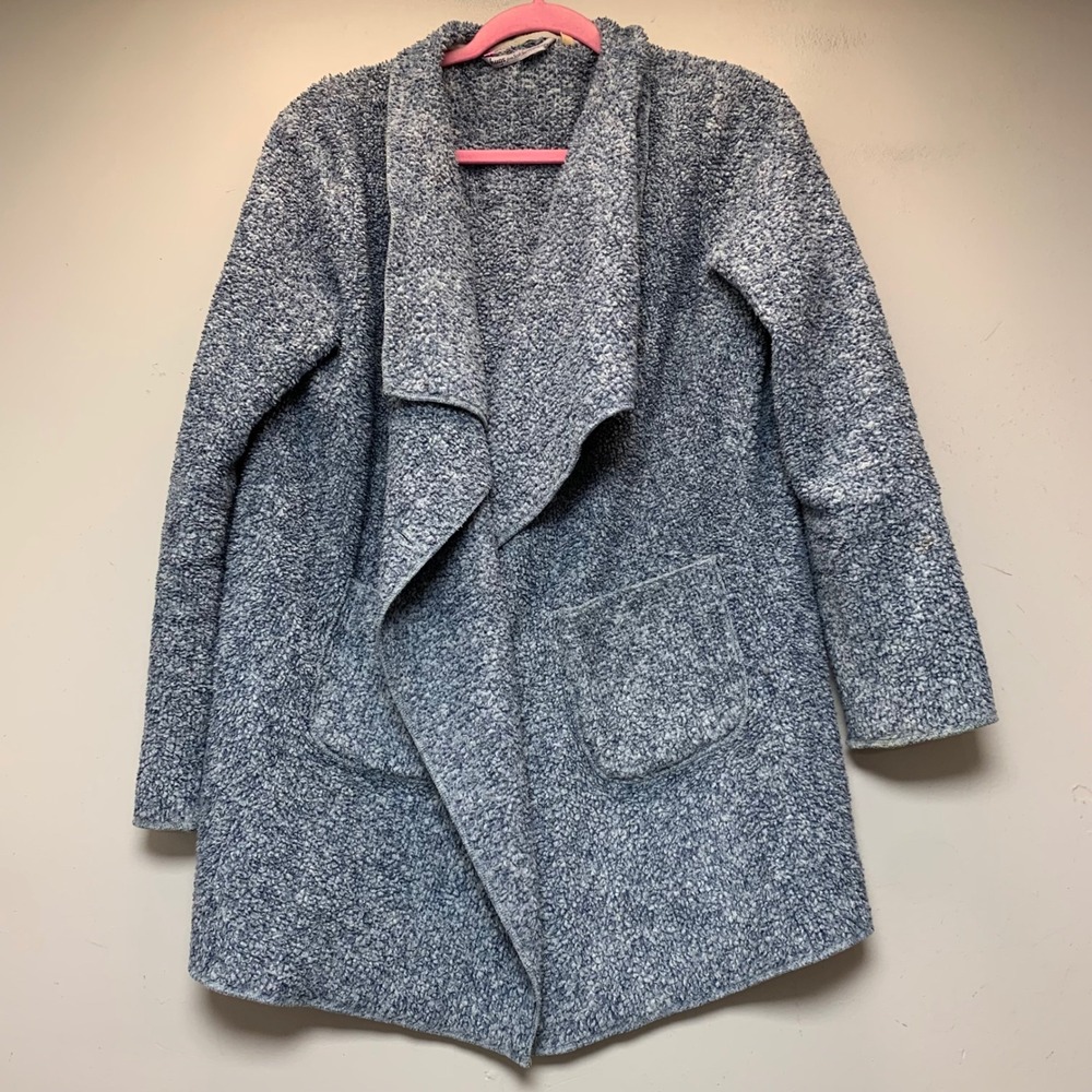 Soft Surroundings Cardigan Womens Small Blue Excellent Hugs Boucle Draped 28707